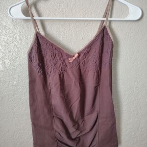 Elegant Lace Trim Camisole in Plum